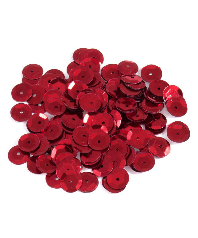 Sequins: Cup: 8mm: Red