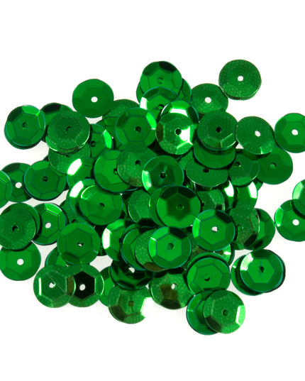 Sequins: Cup: 8mm: Green
