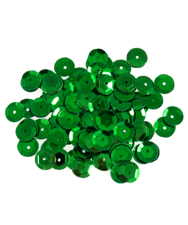 Sequins: Cup: 8mm: Green