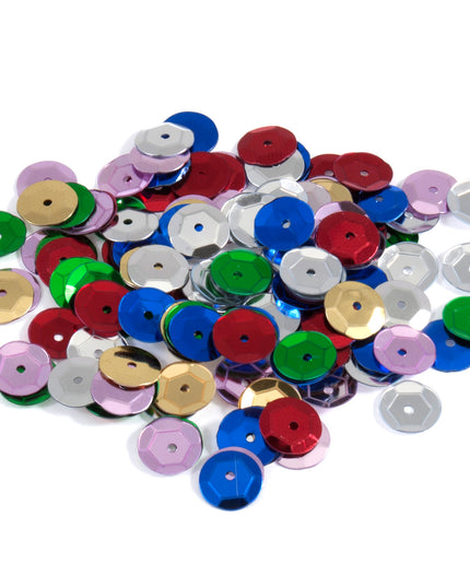 Sequins: Cup: 8mm: Multi-coloured