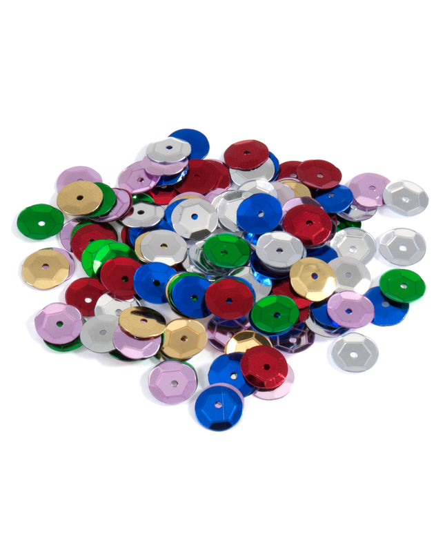 Sequins: Cup: 8mm: Multi-coloured