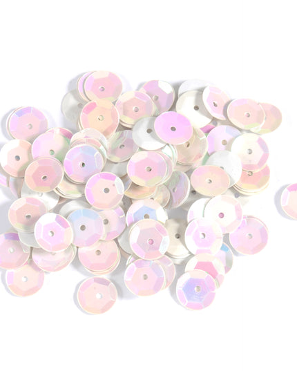 Sequins: Cup: 8mm: White