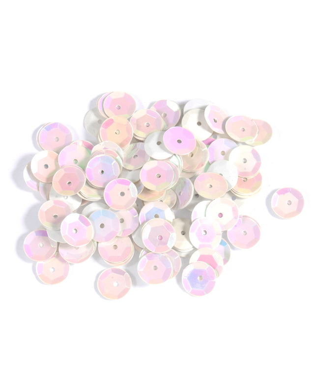 Sequins: Cup: 8mm: White