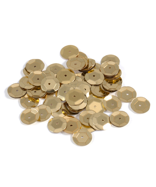 Sequins: Cup: 10mm: Gold
