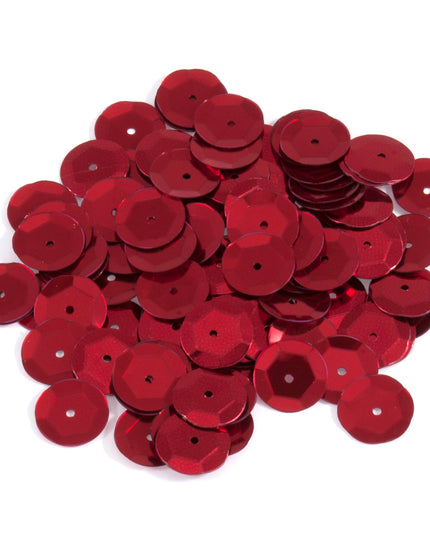 Sequins: Cup: 10mm: Red