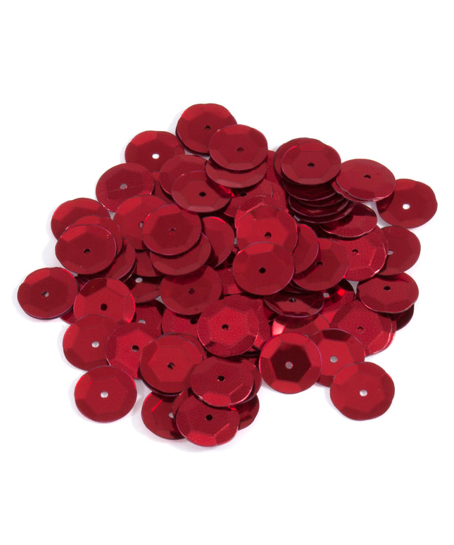 Sequins: Cup: 10mm: Red