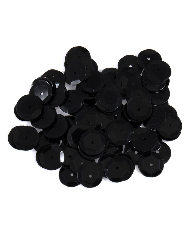 Sequins: Cup: 10mm: Black