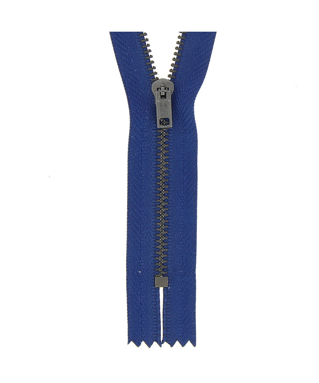 Metal Trouser Zip Closed End: 15cm: Mid Royal Blue