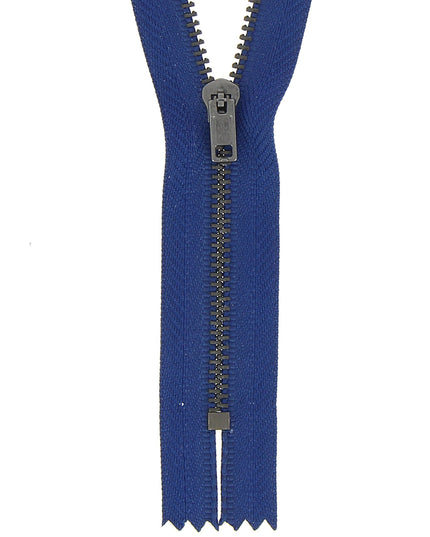 Metal Trouser Zip Closed End: 18cm: Mid Royal Blue