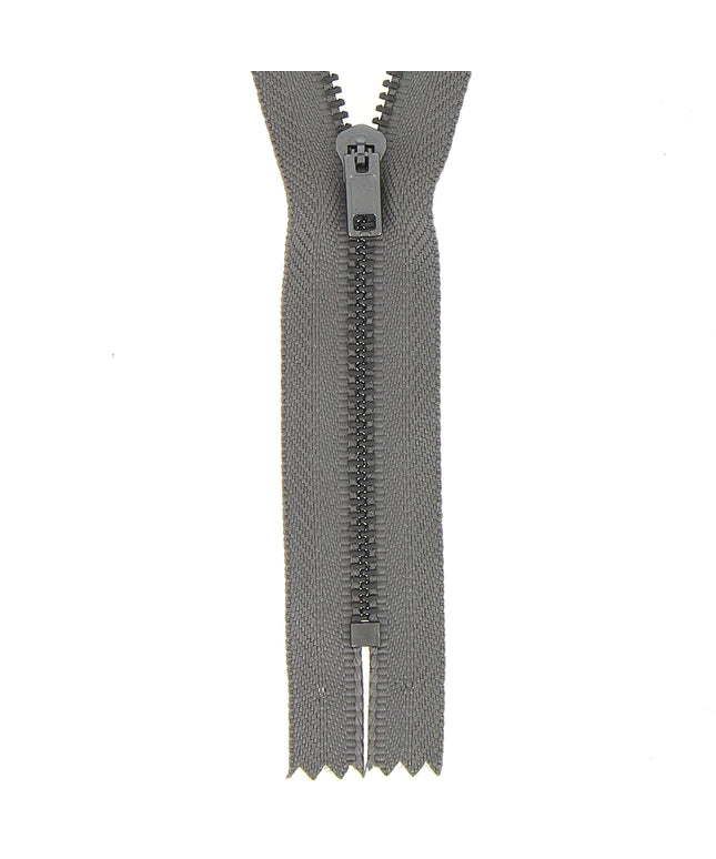 Metal Trouser Zip Closed End: 18cm: Dark Grey