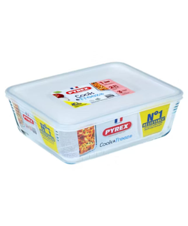Pyrex 0.8L Glass Food Storage Container with Lid Oven Freezer Microwave Safe Dish