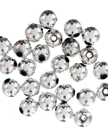 Beads: Plated: 8mm: Silver