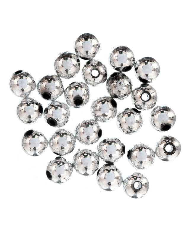 Beads: Plated: 8mm: Silver