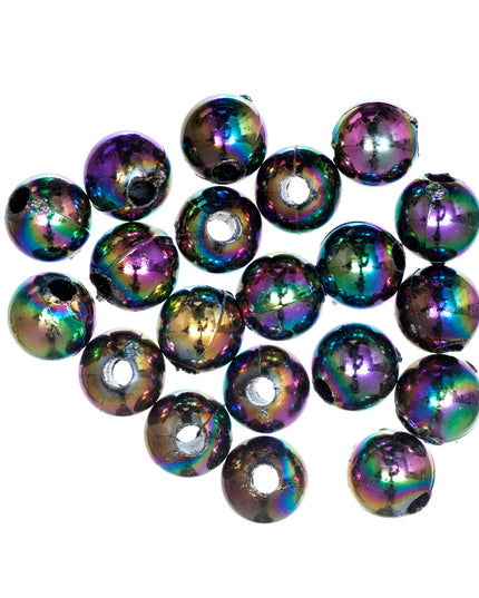 Beads: Plated: 8mm: Rainbow