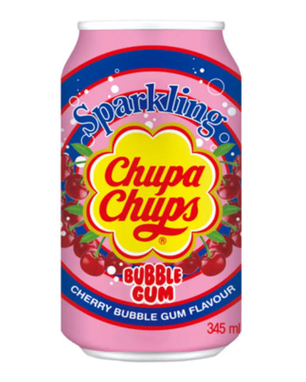 Chupa Chups Sparkling Cherry Bubblegum Flavour Soda Can 345ml