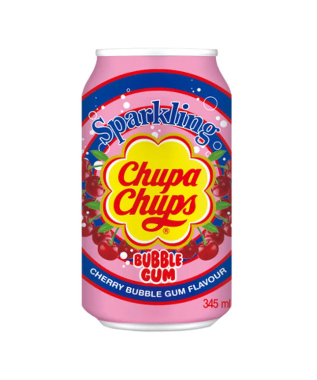 Chupa Chups Sparkling Cherry Bubblegum Flavour Soda Can 345ml