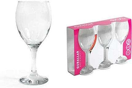 Large Wine Glasses 455cc Set of 3 – Gurallar Empire Clear Glass Goblets for Wine & Cocktails