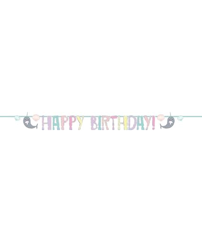 Narwal Birthday Party Letter Banner - 2.4m
