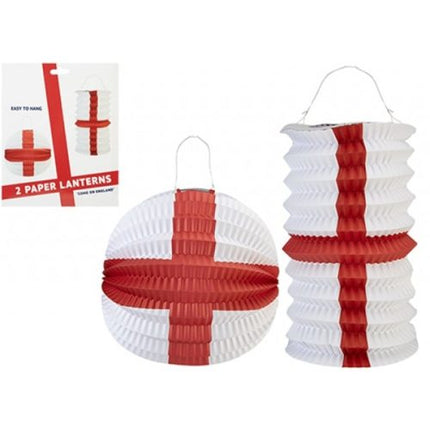 ST GEORGE PAPER HANGING LANTERNS 2 PACK