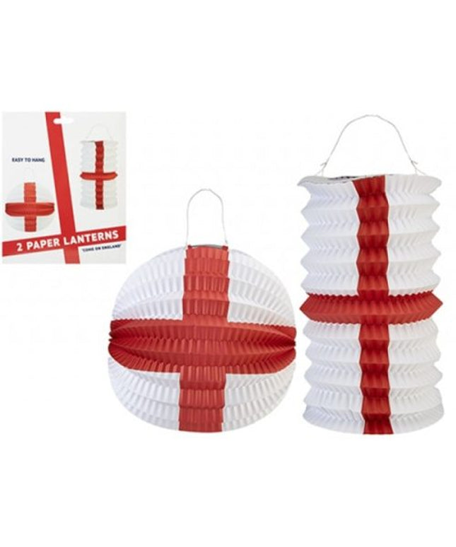 ST GEORGE PAPER HANGING LANTERNS 2 PACK