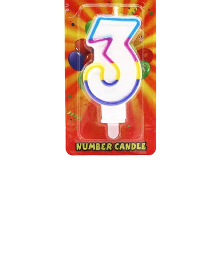 Rainbow Number Candle 3