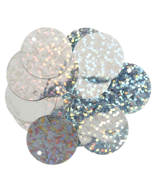 Sequin: Flat Holographic: 20mm: Silver