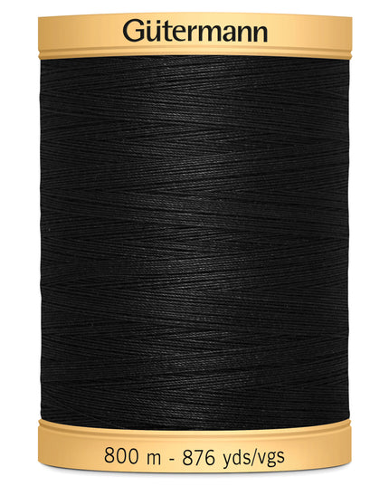 Gutermann Natural Cotton Thread: 800m: 5201 (Black)