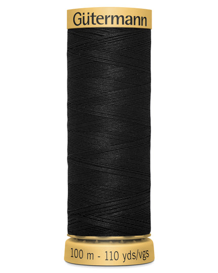 Gutermann Natural Cotton Thread: 100m: 5201 (Black)