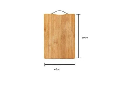 Bamboo Wooden Cutting & Serving Board with Metal Handle – 40 × 60 cm