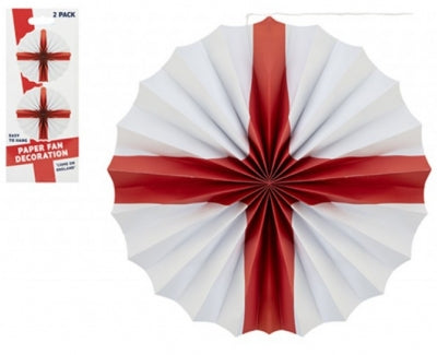 St George Paper Hanging Fan Decoration 12' 2 Pack
