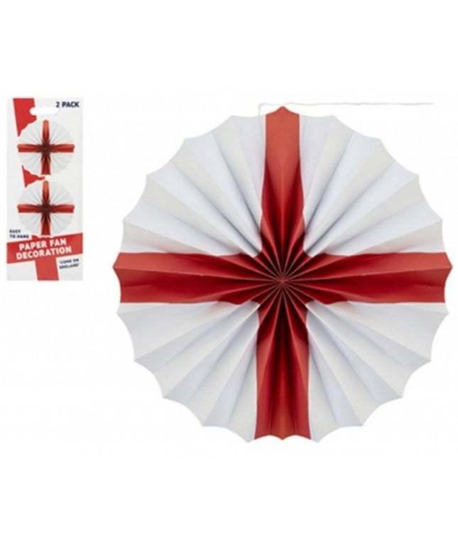St George Paper Hanging Fan Decoration 12' 2 Pack