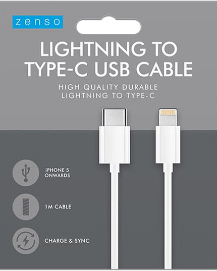 ZENSO I PHONE LIGHTENING TO USB CABLE 1M