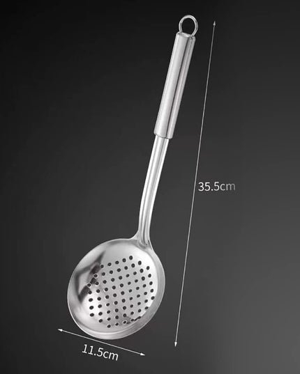 Stainless Steel Skimmer Spoon with Long Handle – 35.5 cm Slotted Strainer Ladle