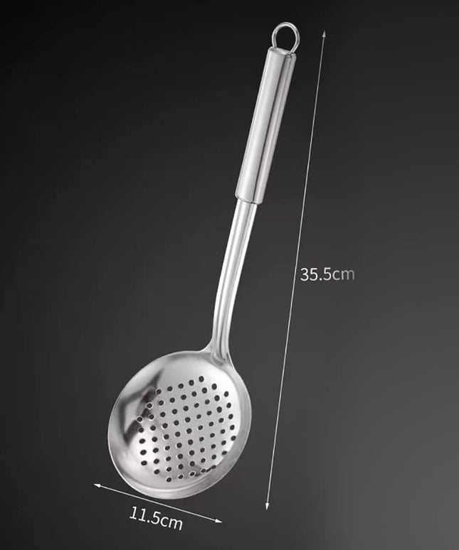 Stainless Steel Skimmer Spoon with Long Handle – 35.5 cm Slotted Strainer Ladle