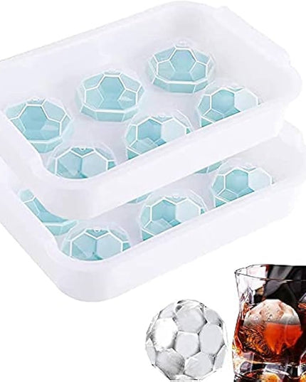 Pack of 2 Diamond Ice Ball Mould Trays – 6 Cavity Whiskey Cocktail Ice Maker