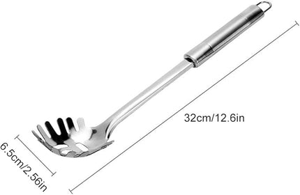 Stainless Steel Pasta Server Spoon – 32 cm Spaghetti Ladle with Ergonomic Handle