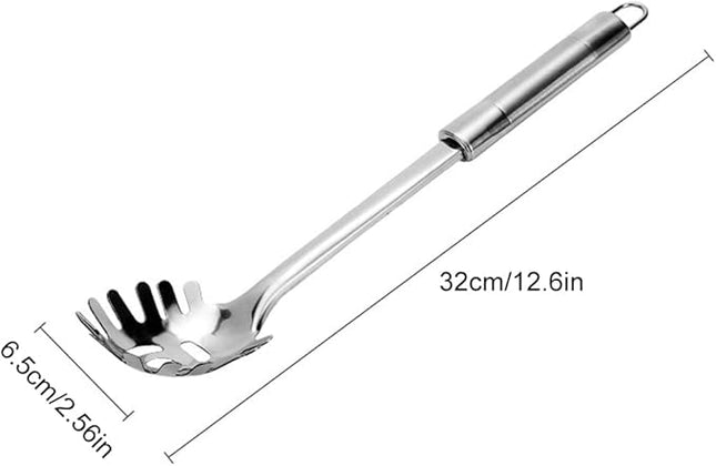 Stainless Steel Pasta Server Spoon – 32 cm Spaghetti Ladle with Ergonomic Handle