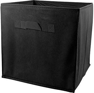 PLAIN FOLDABLE NON WOVEN STORAGE BOX - BLACK 3L