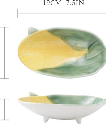 Corn Ceramic Bowl – Cute Fruit Design Serving Bowl for Snacks, Salads & Kitchen Décor