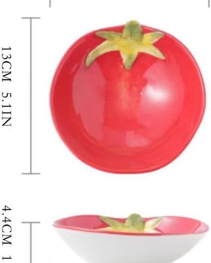 Tomato Ceramic Bowl – Cute Fruit Design Serving Bowl for Snacks, Salads & Kitchen Décor
