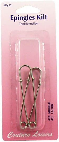 Kilt Pins: 75mm: Nickel: 2 Pieces
