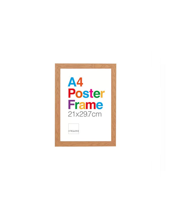 A4 Wooden Poster Frame – Natural Finish Picture Frame 21x29.7cm