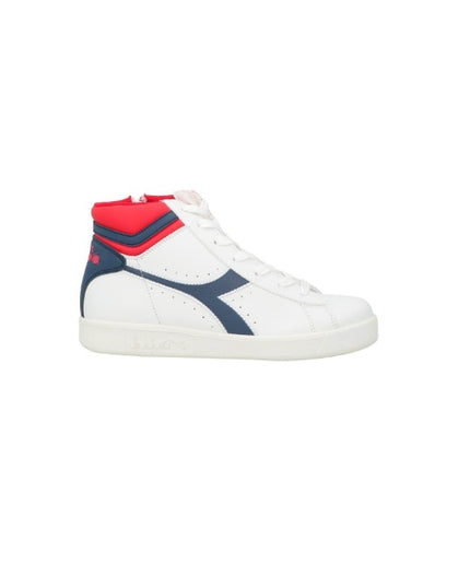 Diadora Game P High Junior Trainers – White/Navy/Red