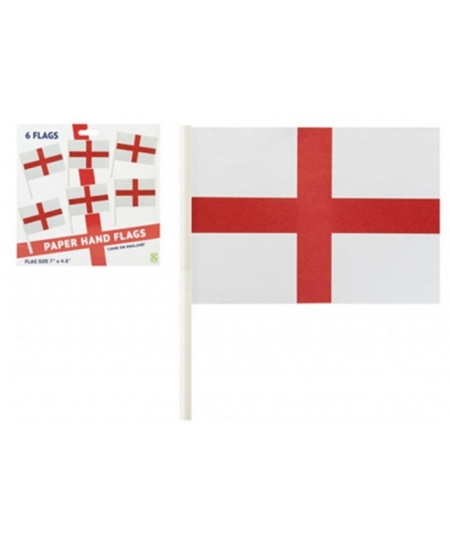 St George Paper Hand Flags With Paper Stick 6 Pack