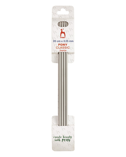 Knitting Pins: Double-Ended: Set of Four: 20cm x 3.25mm