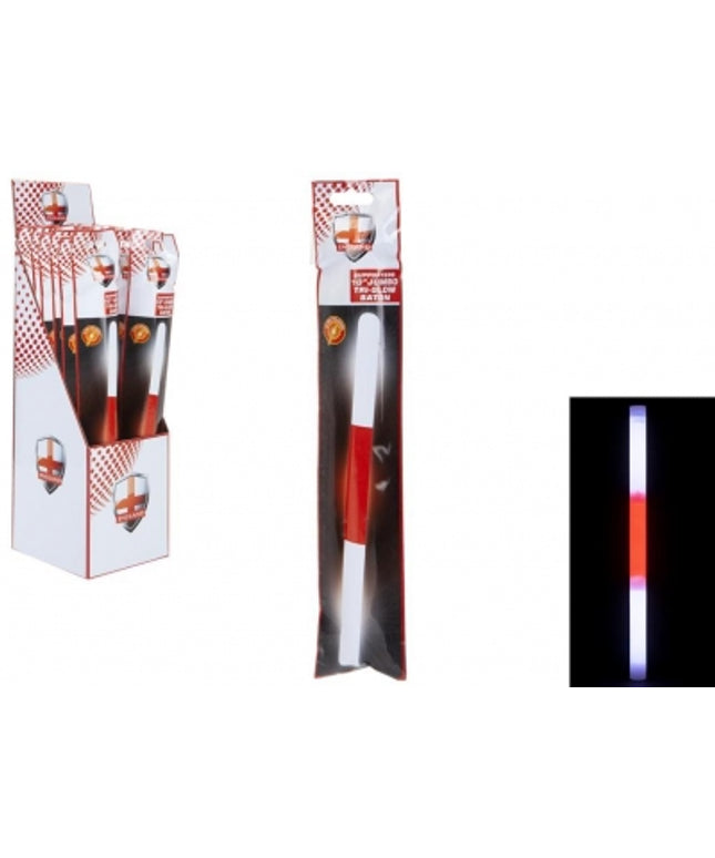 Red / White Jumbo Supporters Glow Stick 10" X 15M
