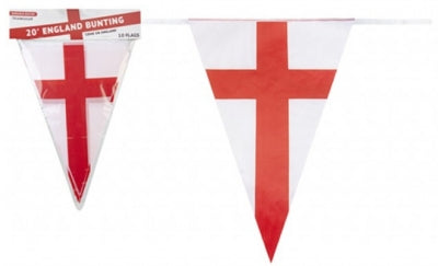 St George Rayon Triangle Bunting 20ft With 10 Flags