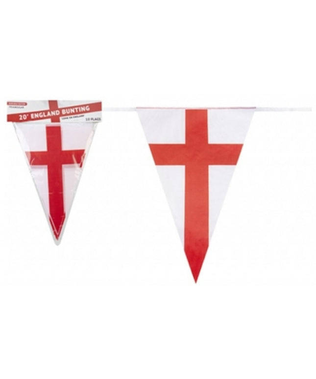 St George Rayon Triangle Bunting 20ft With 10 Flags