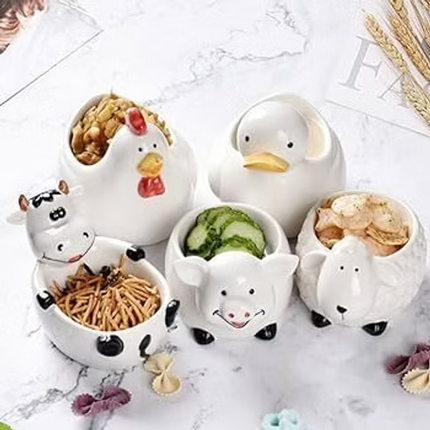 Cow Shaped Ceramic Snack Bowl – Fun Decorative Serving Dish