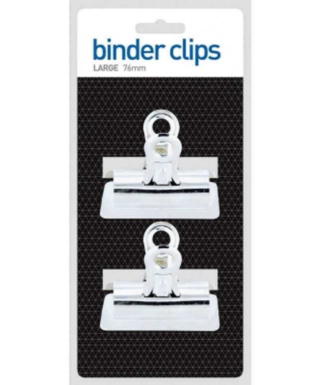 County Binder Clips Large 76mm 2 Pack